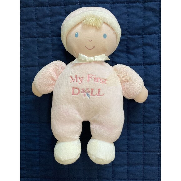 Soft Dreams My First Doll Plush Pink Doll Rattle Plush 9 Inches - Picture 1 of 11